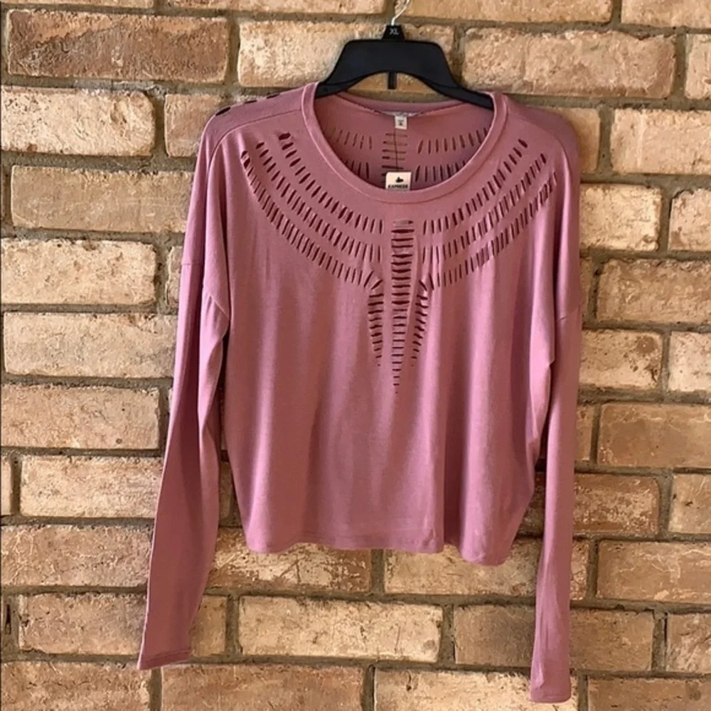 Express Distressed Dusty Pink Top